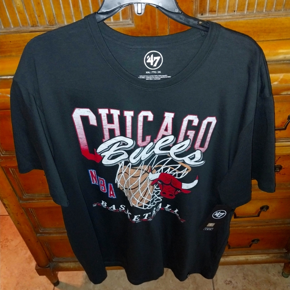 Chicago Bulls Black Graphic T-Shirt XXL Mens